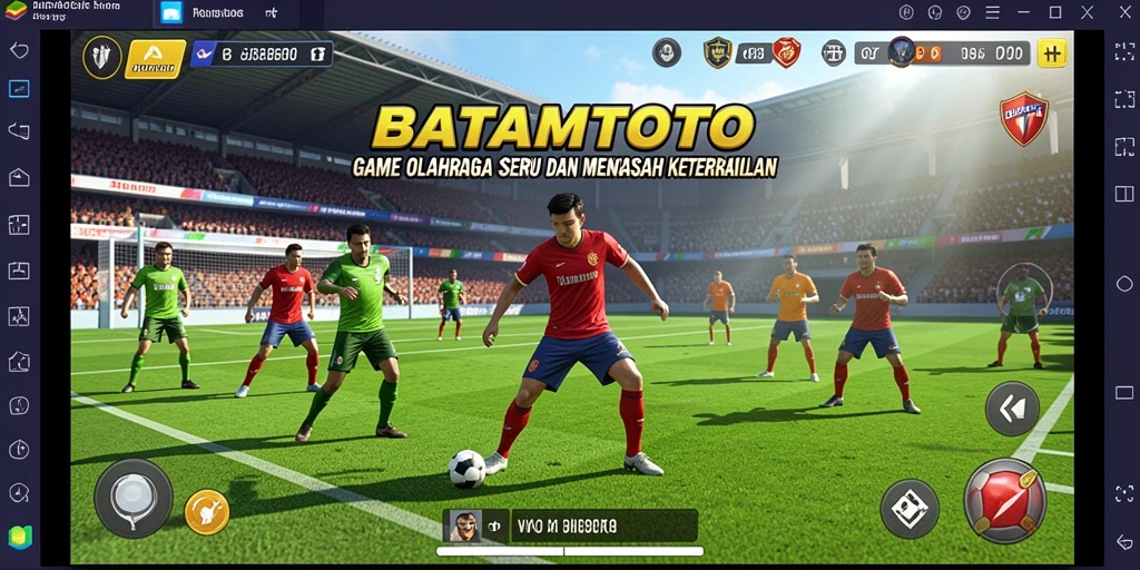 Screenshot utama BATAMTOTO menampilkan gameplay olahraga yang dinamis dan seru.