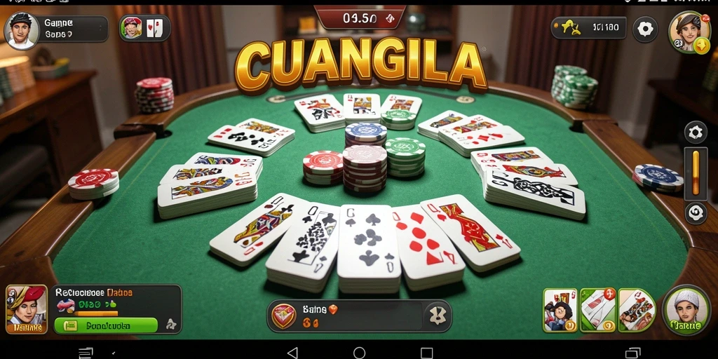 Tampilan gameplay seru dari CUANGILA yang menampilkan permainan Gaple.