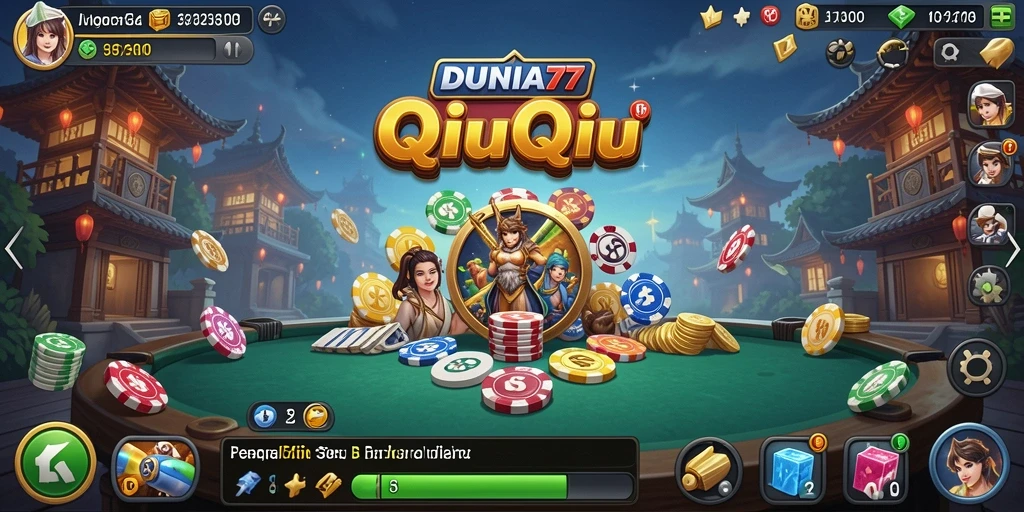 Screenshot gameplay menarik dari DUNIA77 saat bermain QiuQiu.