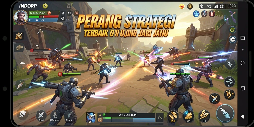 Tangkapan layar gameplay <strong>INDORP</strong> dengan pertempuran taktis yang mendebarkan.