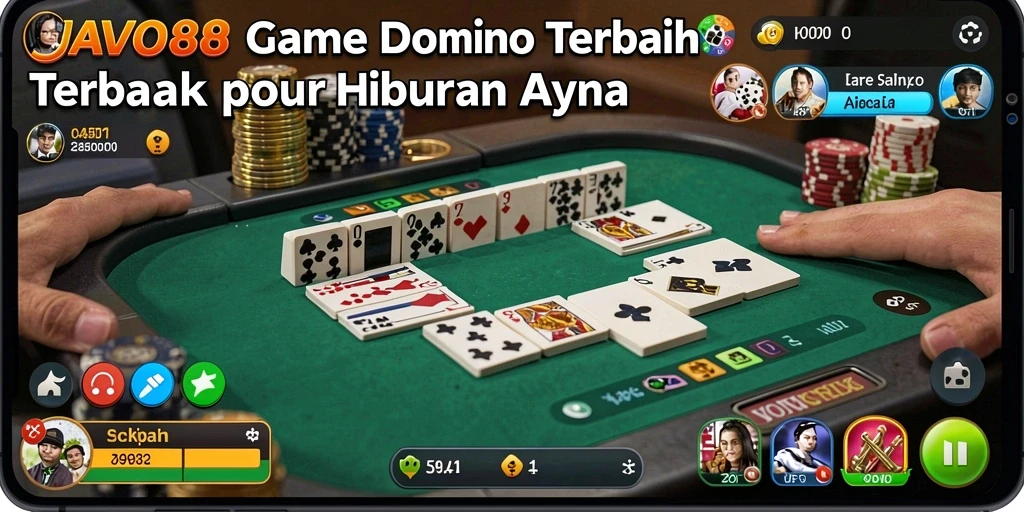 Tampilan utama gameplay JAVO88 dalam permainan Domino yang seru.