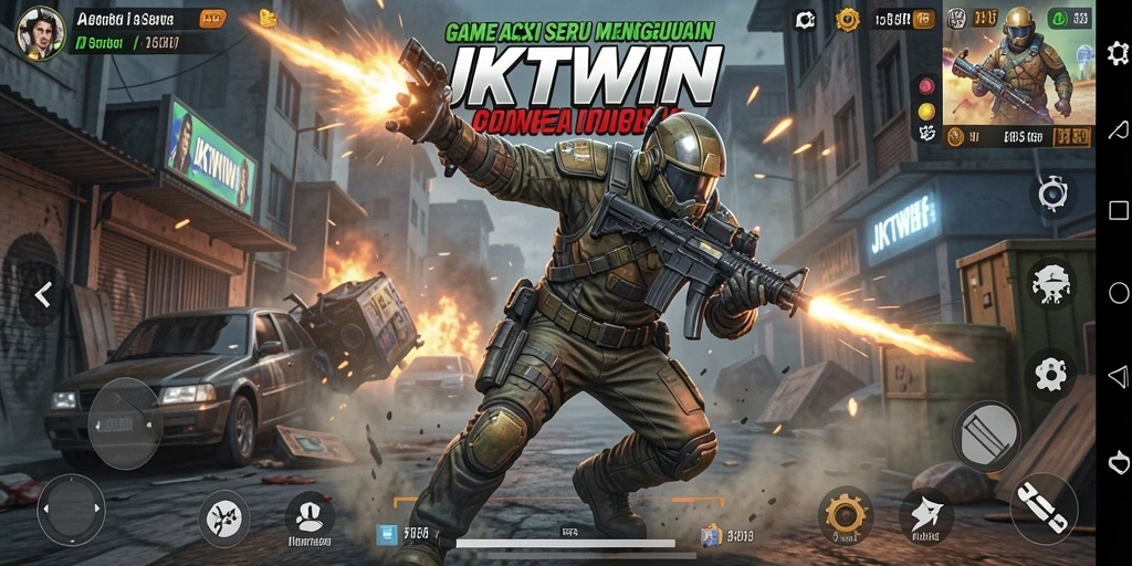 Tangkapan layar JKTWIN menampilkan aksi pertarungan yang intens.