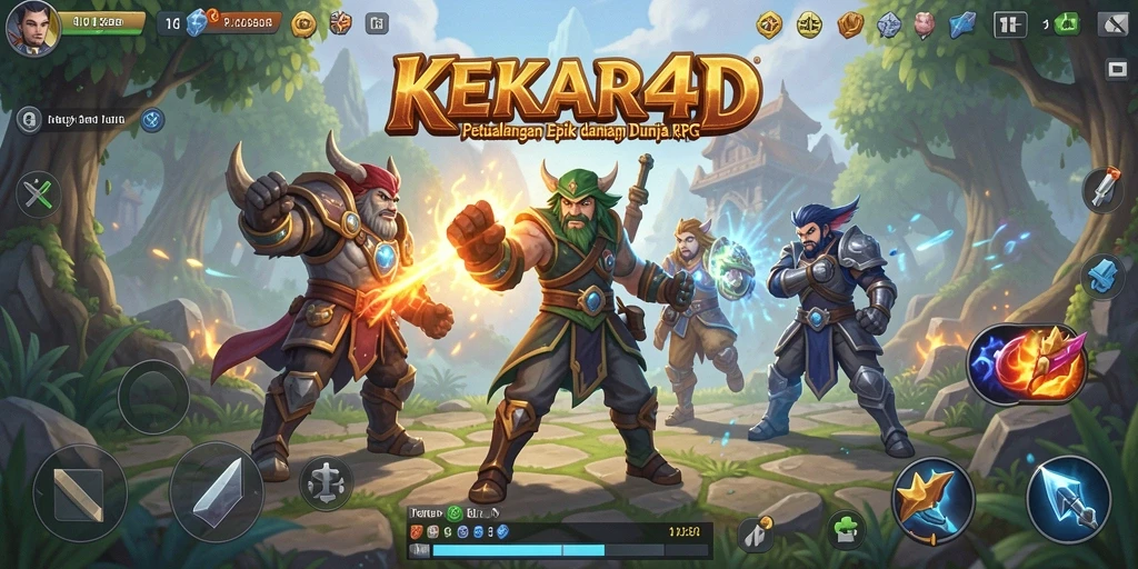 Screenshot utama KEKAR4D menampilkan aksi pertarungan seru.