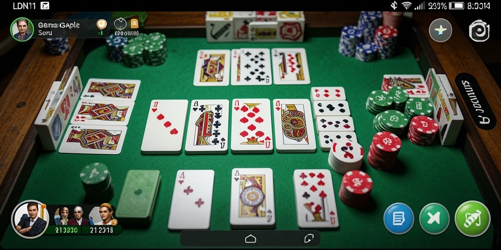 Screenshot gameplay LDN11 menampilkan aksi seru Gaple.