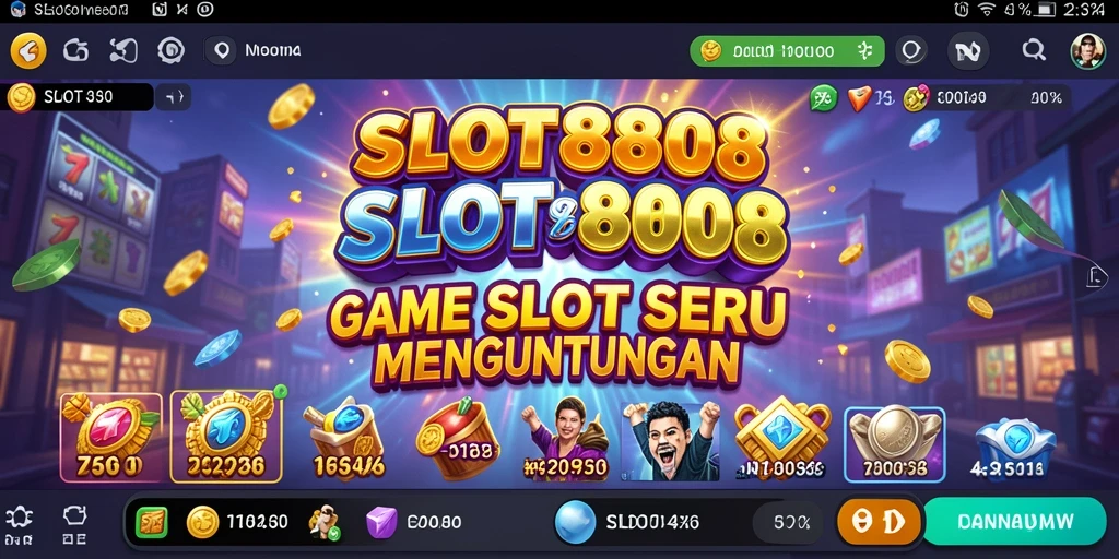 Tampilan gameplay SLOT8808 yang menarik dengan berbagai tema slot.