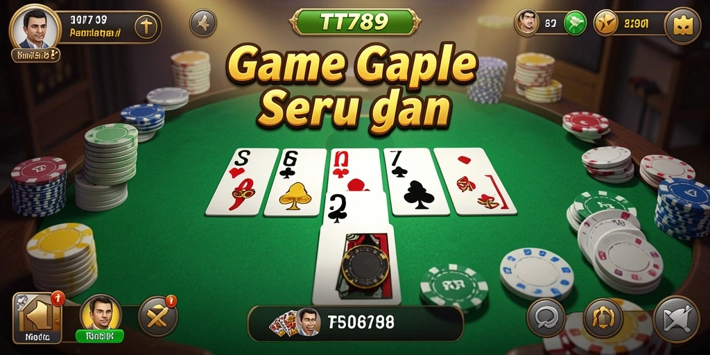 Screenshot gameplay TT789 menampilkan momen seru dalam permainan Gaple.